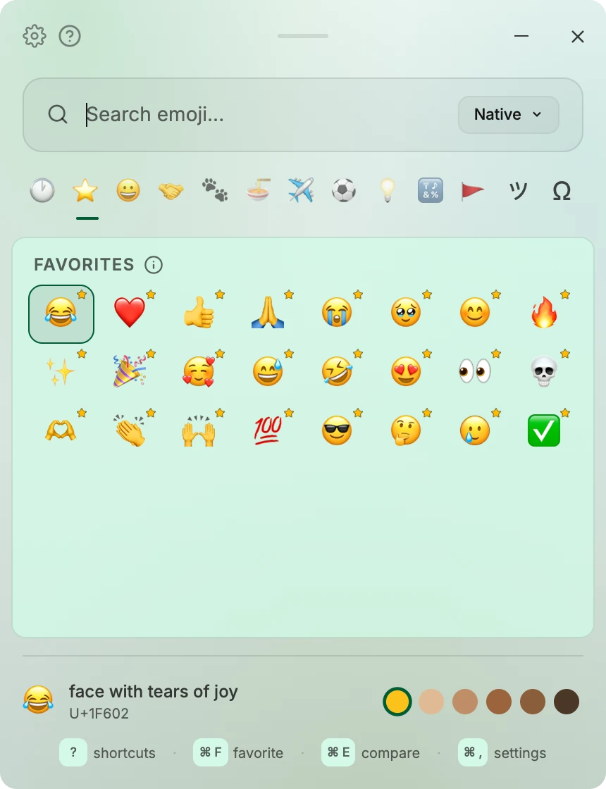 Easymoji in the Jade theme