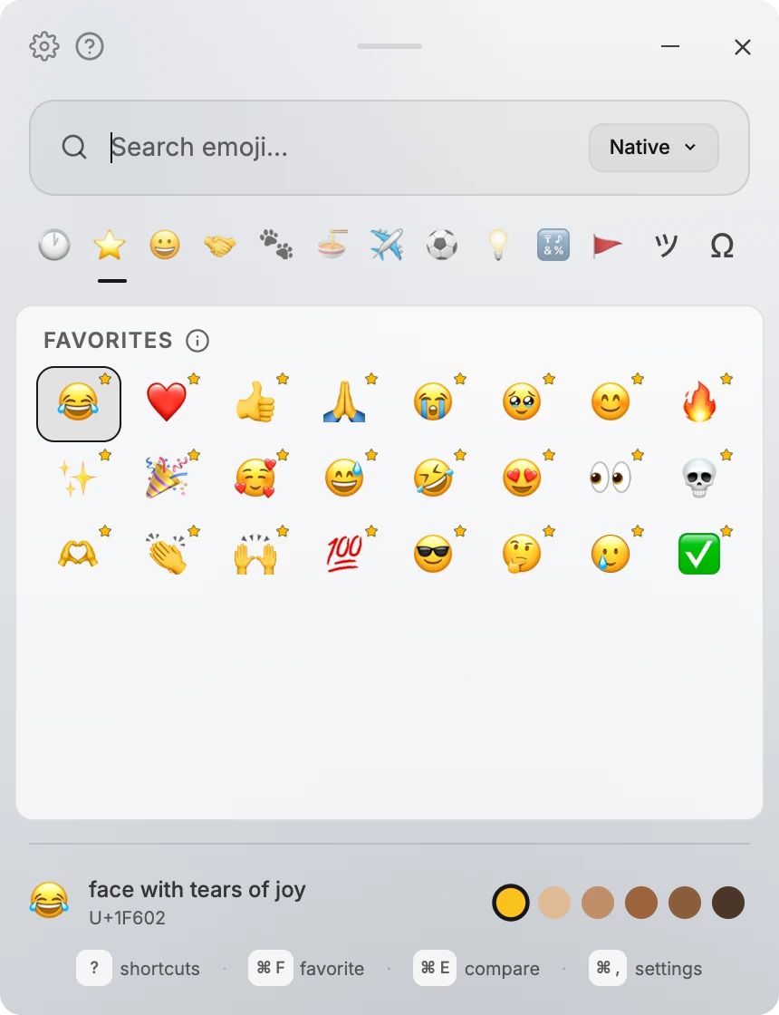 Easymoji in the Platinum theme