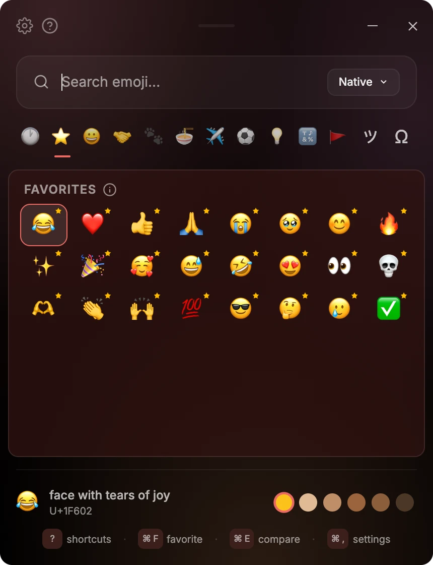 Easymoji in the Rose theme
